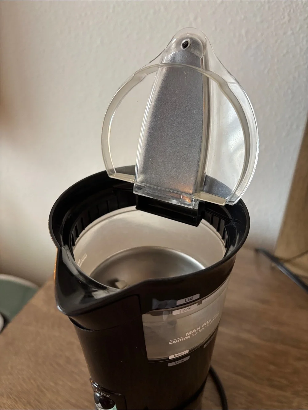Mr. Coffee Black Electric Coffee Grinder with Clear Bean Hopper
